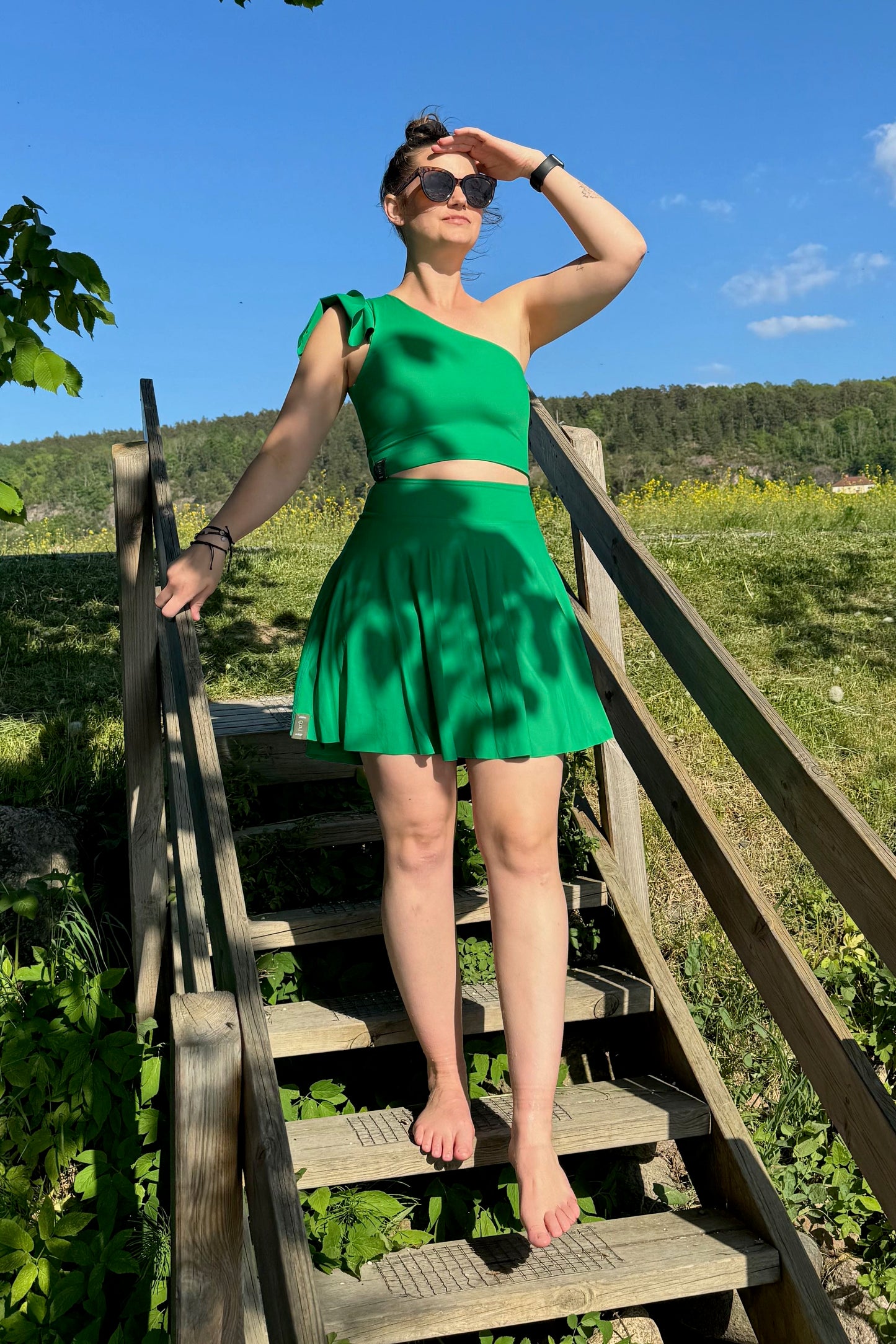 Weekend Waves - Tennis Skirt - Spring Green