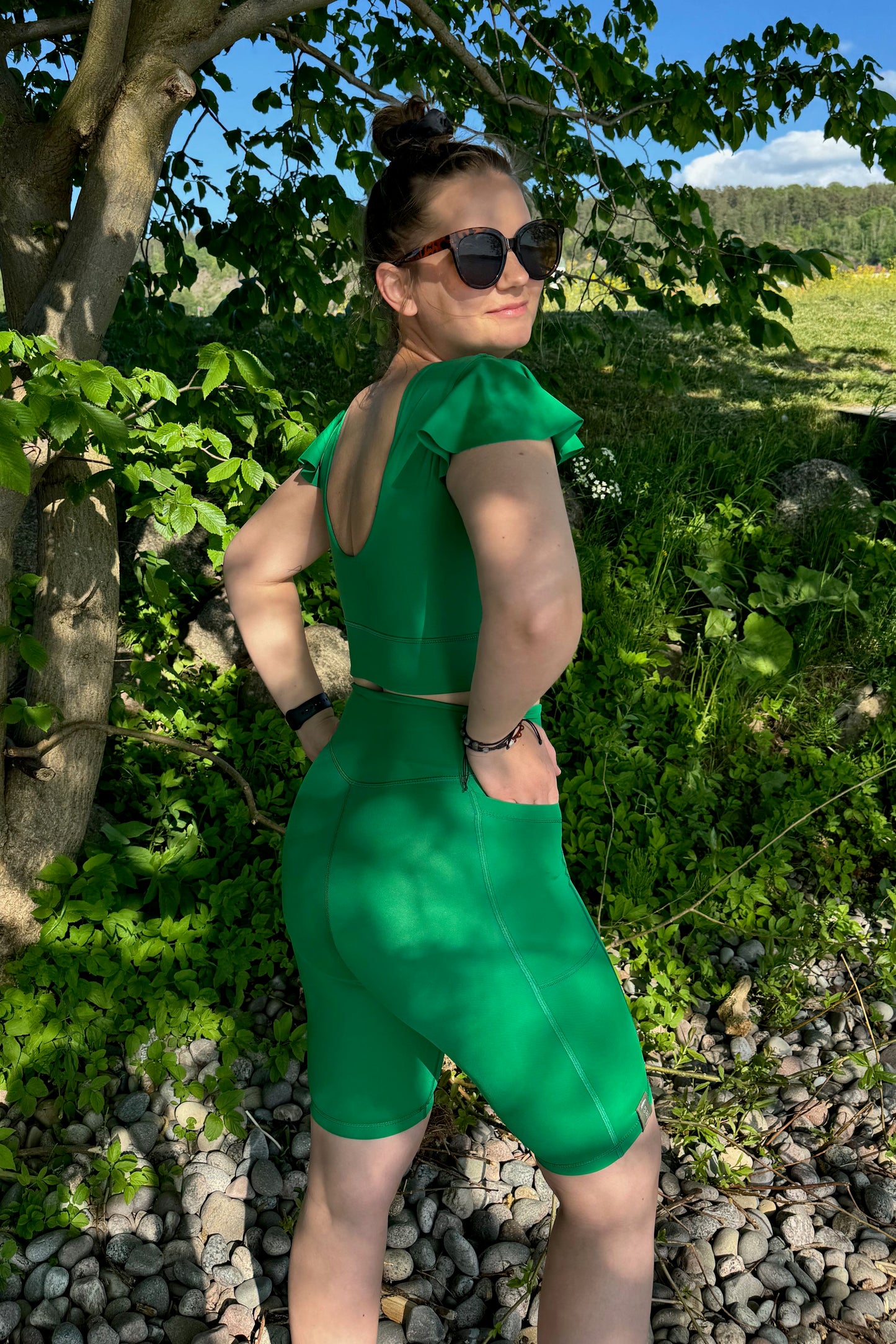 Weekend Waves - Biker Shorts - Spring Green