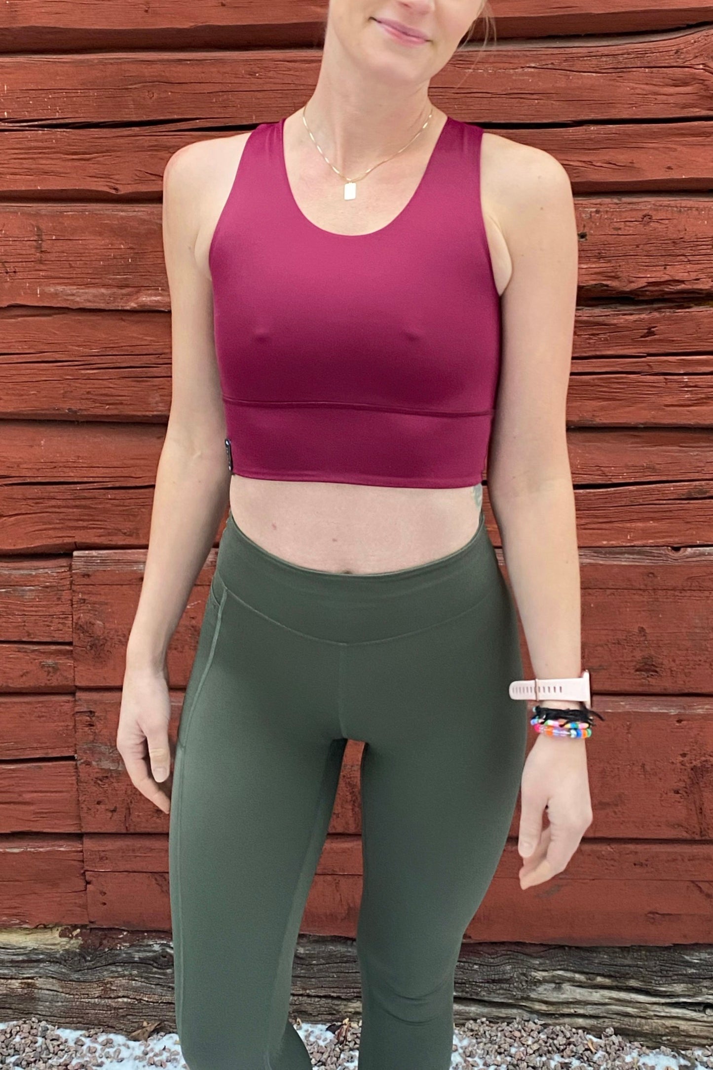 Frosty Friday - Sports Top - Bordeaux/Olive Green - S