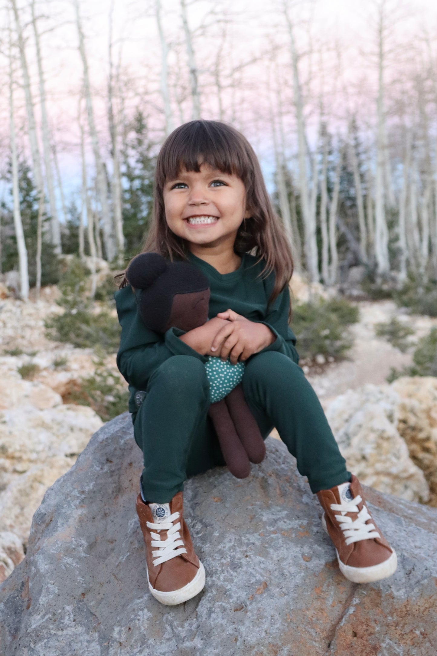 Friday - Fleece Leggings Kids - Forest Green