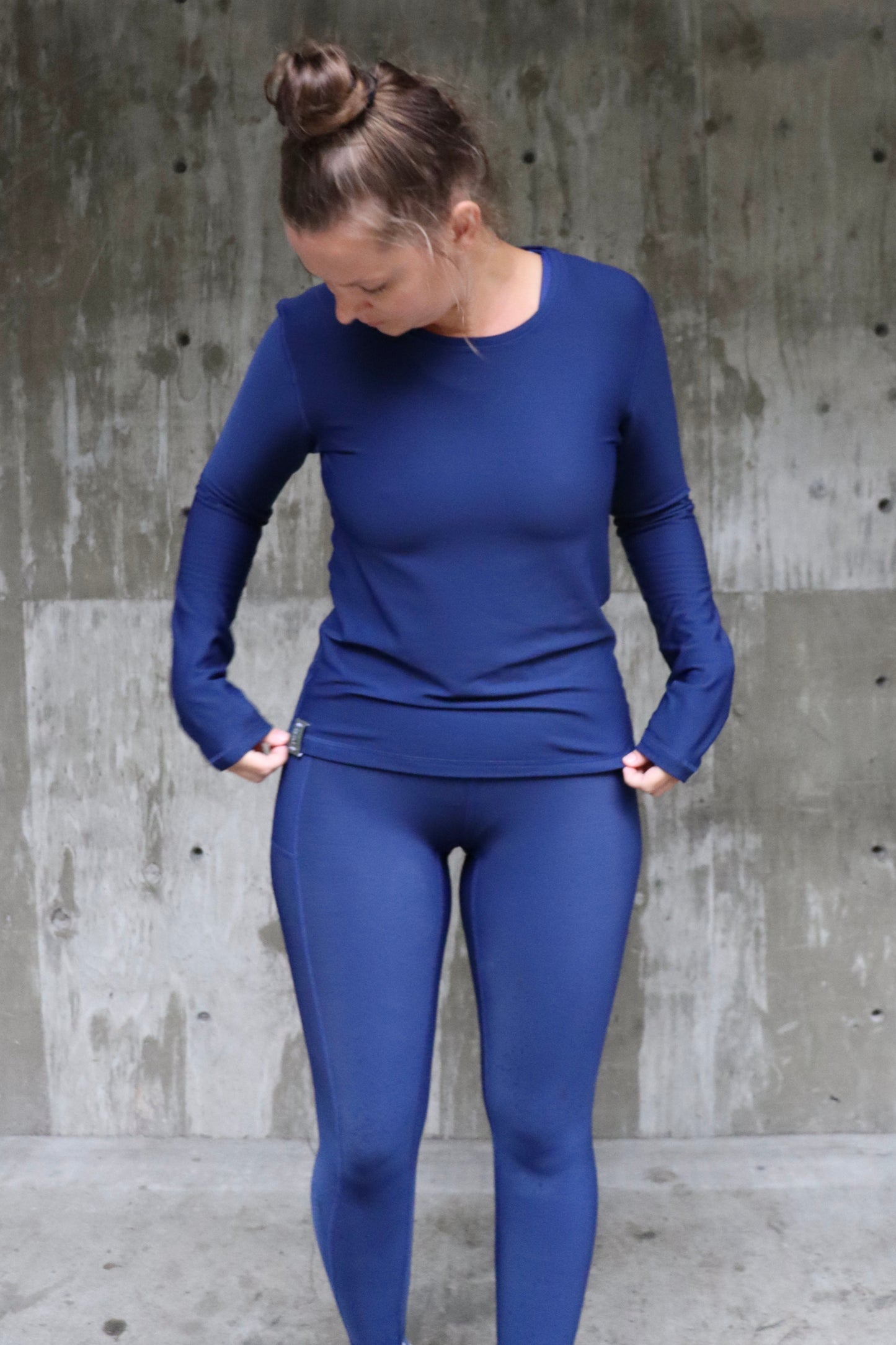 Frosty Friday - Fleece Leggings - Navy Blue
