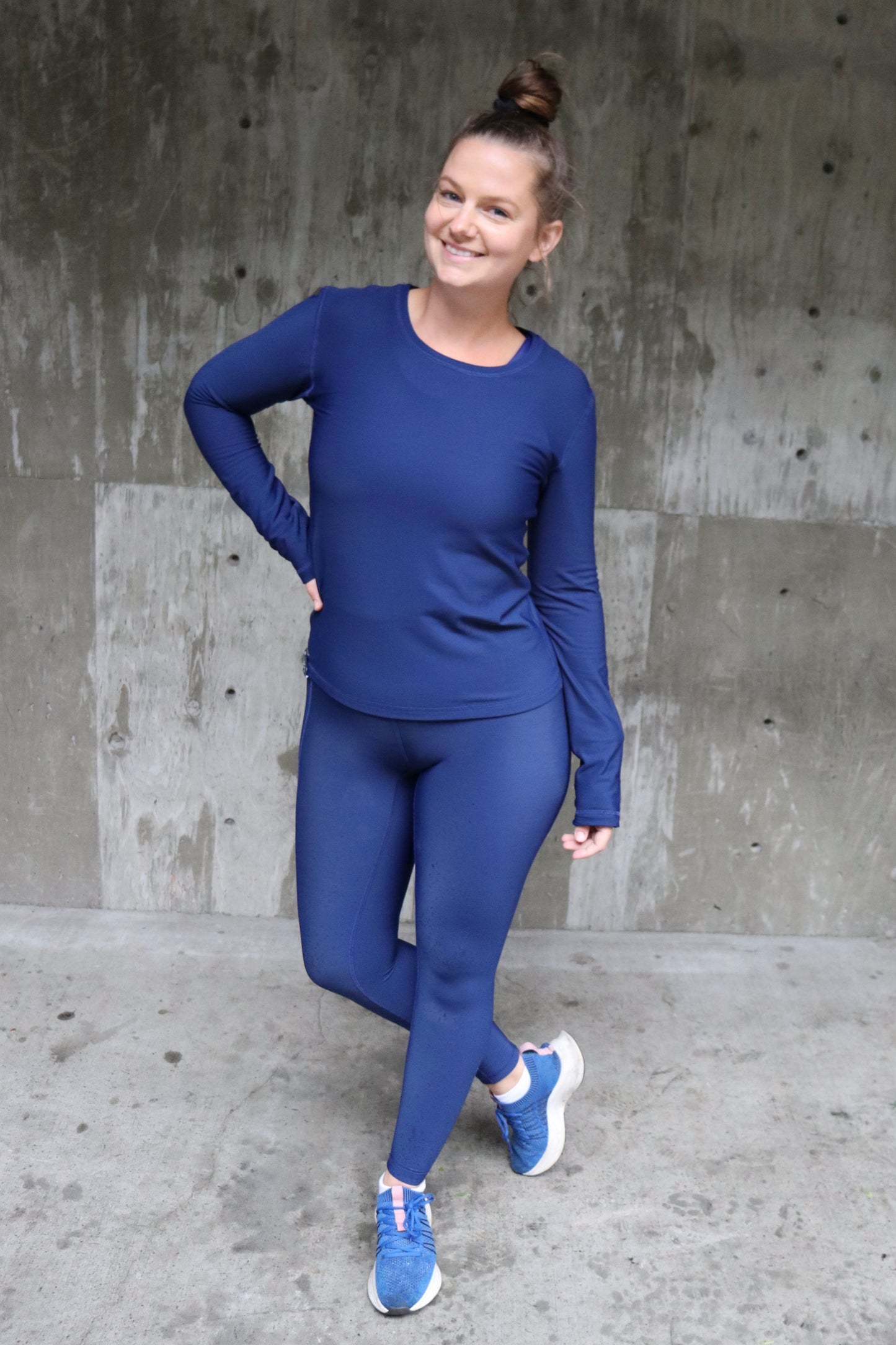 Frosty Friday - Fleece Leggings - Navy Blue