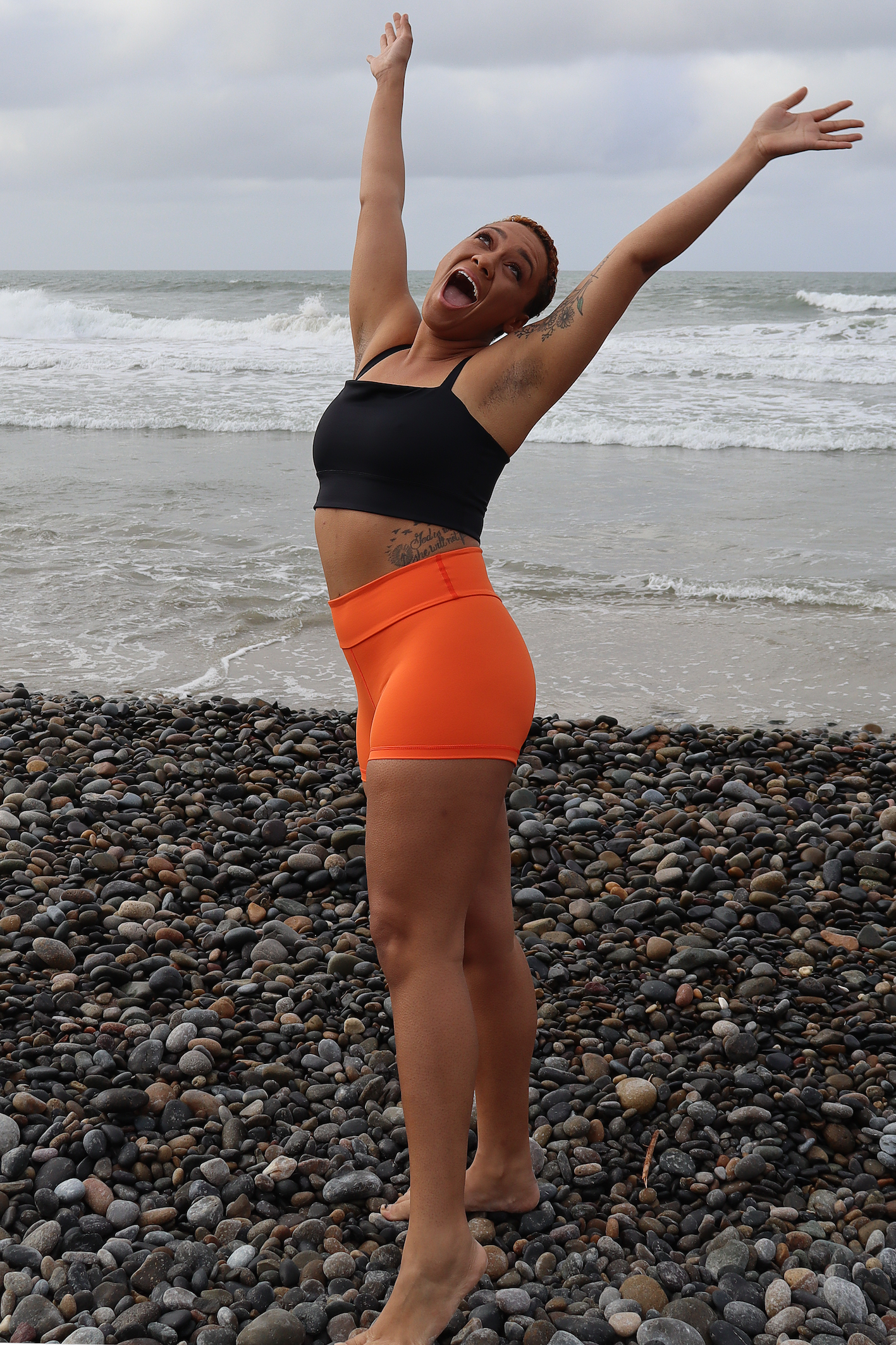Sunny Saturday- Beach Shorts - Bright Orange - L