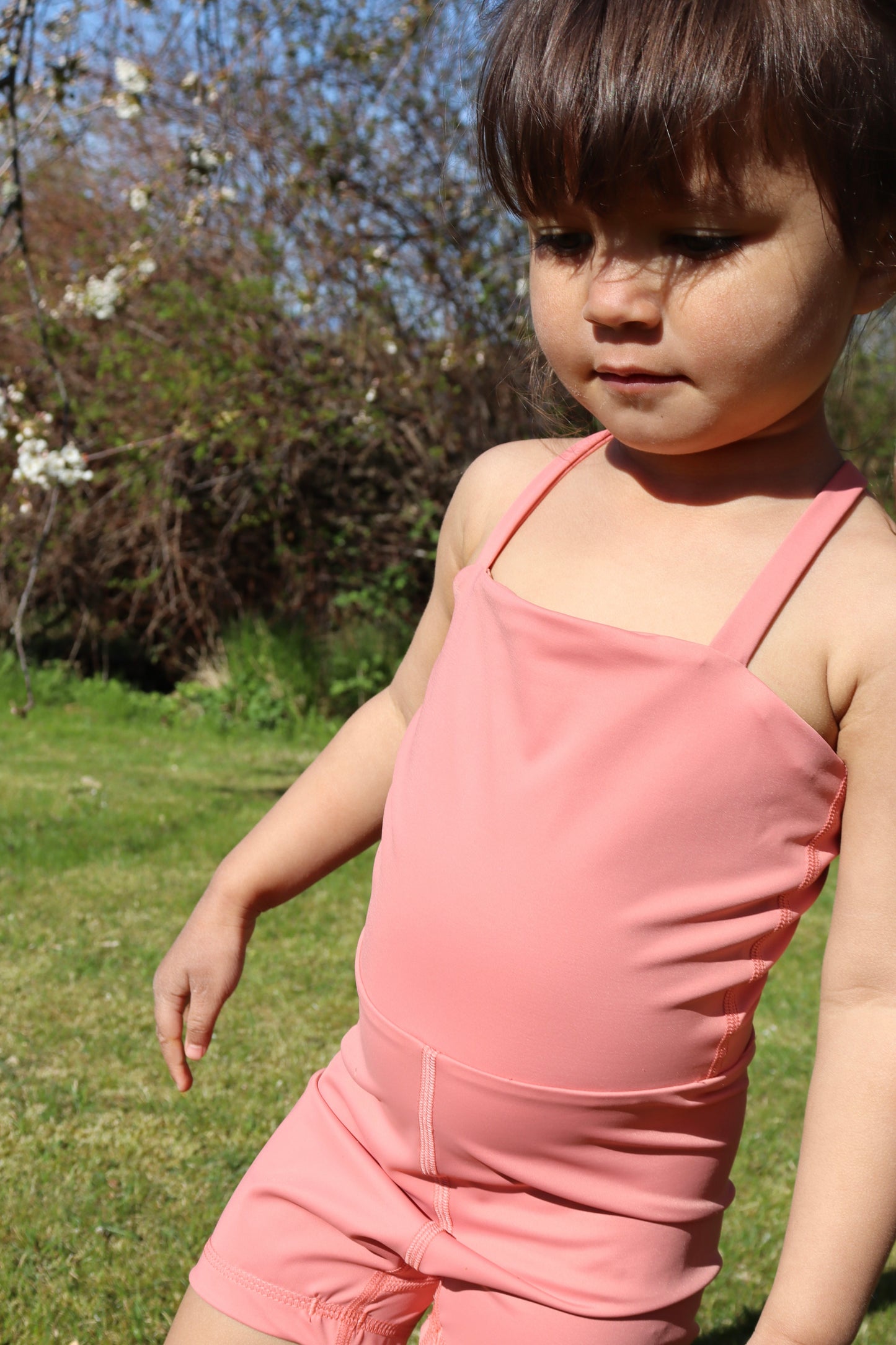 Thursday - Kids Swimsuit with legs - Coral Pink - 1-8Y 