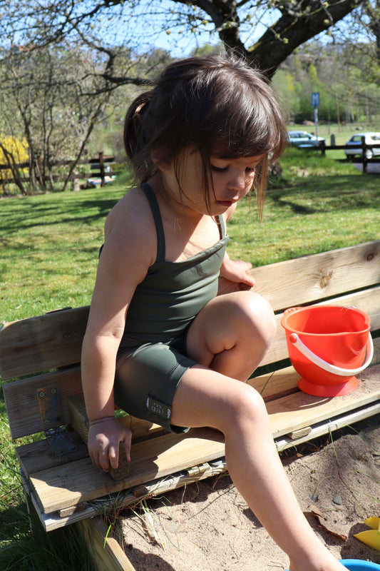 Thursday - Kids Swimsuit with legs - Olive Green - 1-8Y 